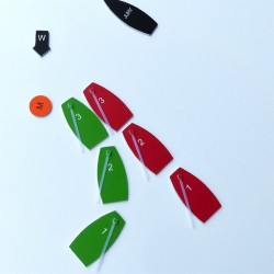 Standard set of magnetic optimist boats, protest kit - whiteboard